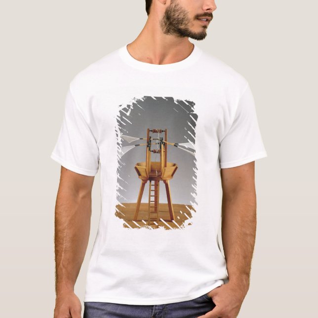 Camiseta Reconstrucción modelo del diseño de da Vinci (Anverso)