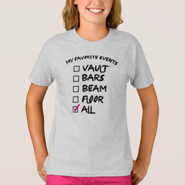 Camiseta Recopilación de eventos de gimnasia (Anverso)