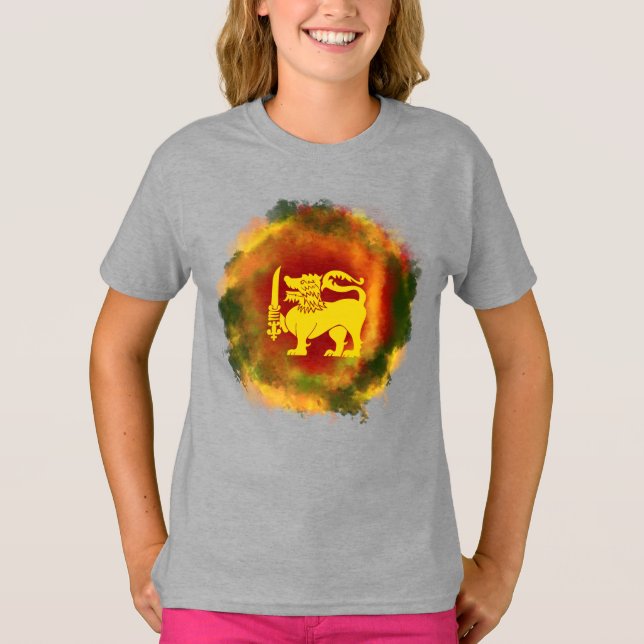 CAMISETA RECOPILACIÓN DE REGALOS DE BANDERA DE SRI LANKA - (Anverso)