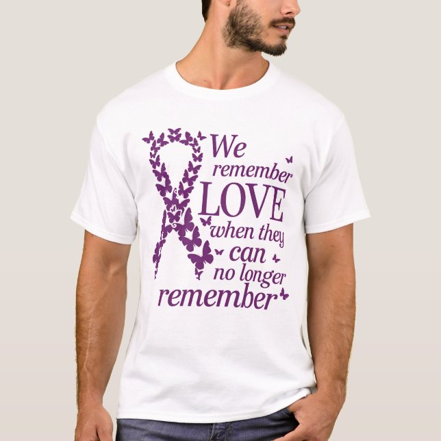 Camiseta Recordamos la Cinta de Conciencia del Alzheimer (Anverso)