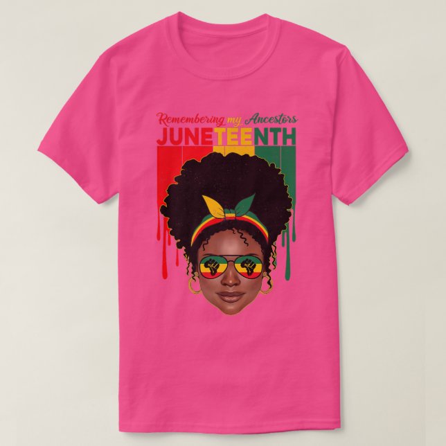 Camiseta Recordando a mis antepasados la decimoctava libert (Diseño del anverso)