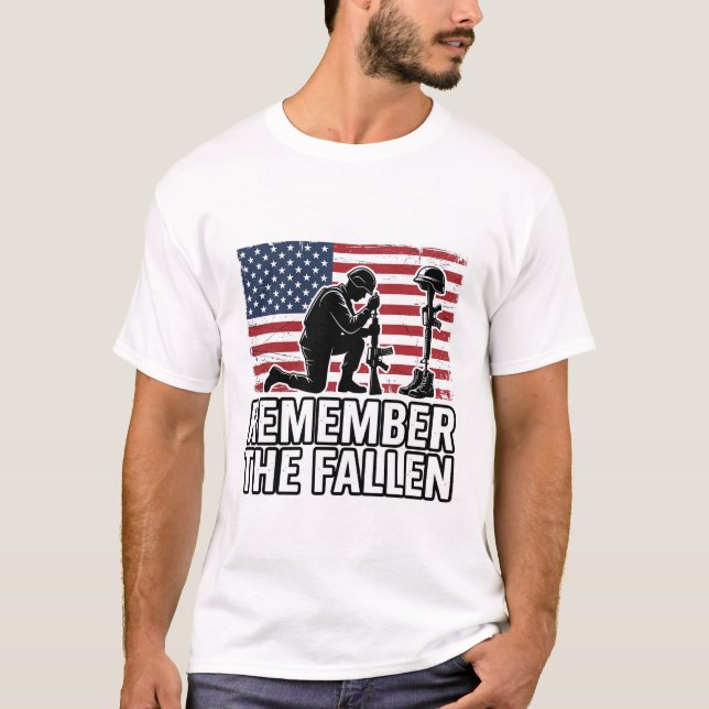 Camiseta Recordar a los Caídos Memorial Patriótico Vector D (Anverso)