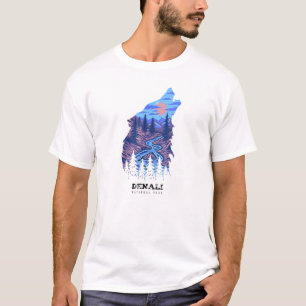 Camiseta Recordatorio de Denali - Souvenir Wolf en el Parqu