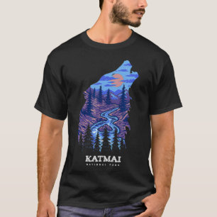 Camiseta Recordatorio de Katmai - Souvenir Wolf del Parque
