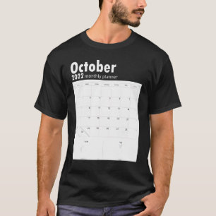 Camiseta Recordatorio mensual del calendario del planificad