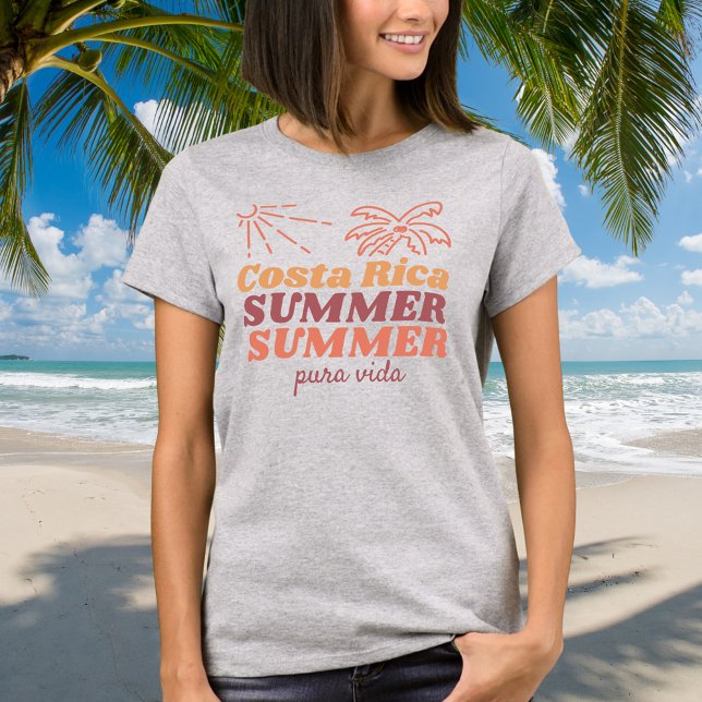 Camiseta Recorrido de verano de Costa Rica (Retro Costa Rica Summer Souvenir T-Shirt)