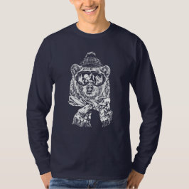 Camiseta Recorrido divertido para esquiar con nieve Oso de 
