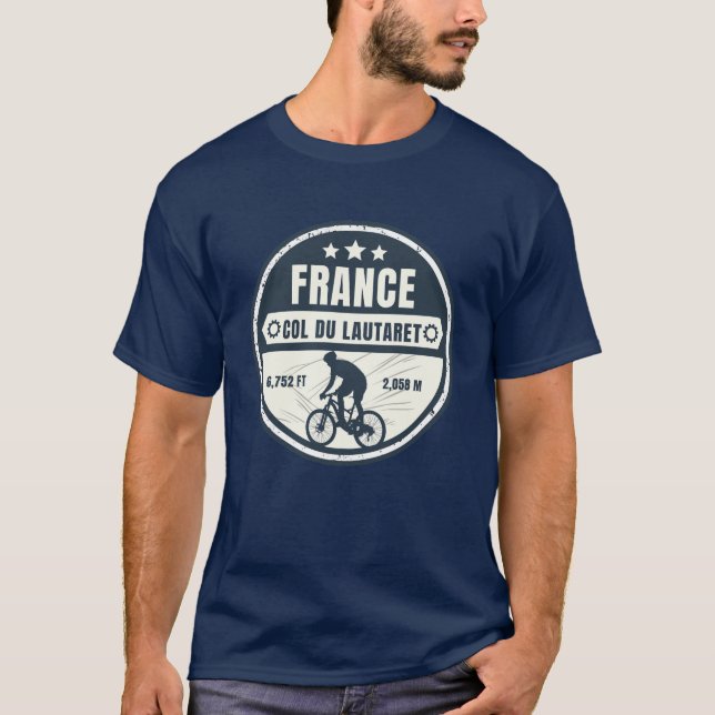 Camiseta Recorrido en bicicleta por Col du Lautaret french  (Anverso)