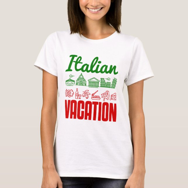 Camiseta Recorrido italiano de viajes de vacaciones a Itali (Anverso)