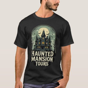 Camiseta Recorridos por Mansión Embrujada Vector Vintage Ha