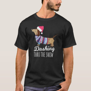 Camiseta Recorriendo La Nieve Dachshund Weiner Dog Mom