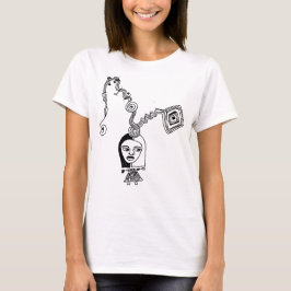 Camiseta recortada con garabato musical Mod
