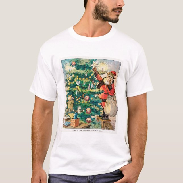 Camiseta Recortando el árbol de Navidad de los filipinos (Anverso)