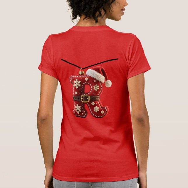 Camiseta Recorte de oro pastel en capas letra R (Reverso)