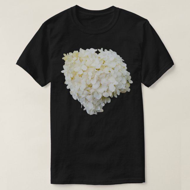 Camiseta Recorte fotográfico floral de Hydrangea blanca (Diseño del anverso)