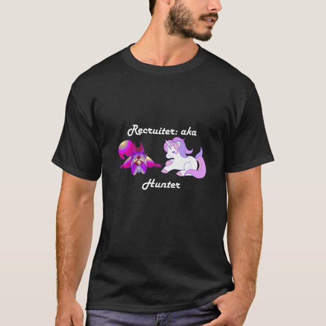 Camiseta Recruiter ardilla púrpura Unicorn Hunter (Anverso)