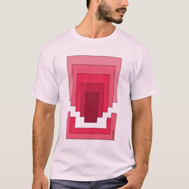 Camiseta Rectángulo abstracto en rojo (Anverso)