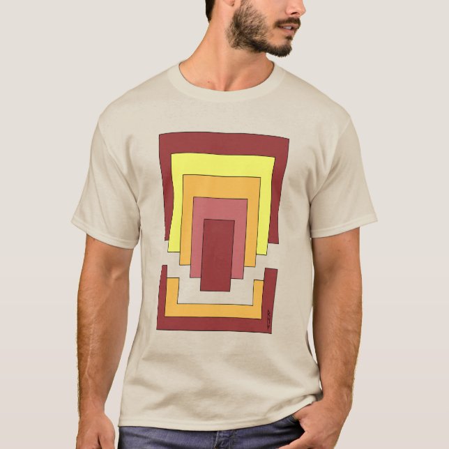 Camiseta Rectángulo Resumen multicolor (estilo 70) (Anverso)