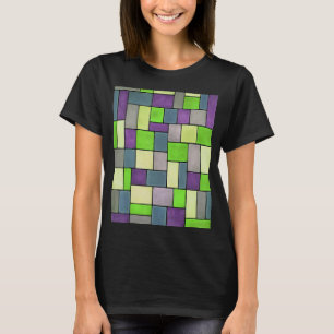 Camiseta Rectángulos Y Cuadrados Contorno Negro Contemporán