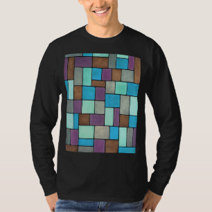 Camiseta Rectángulos Y Cuadrados Contorno Negro Contemporán