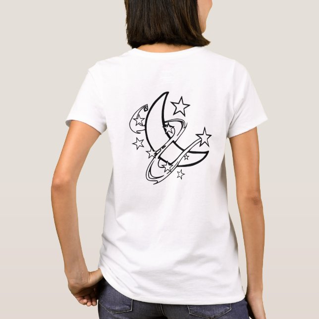Camiseta Recuento de estrellas bajo la luz de la luna (Reverso)