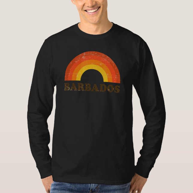 Camiseta Recuento de vacaciones de arco iris de Barbados re (Anverso)