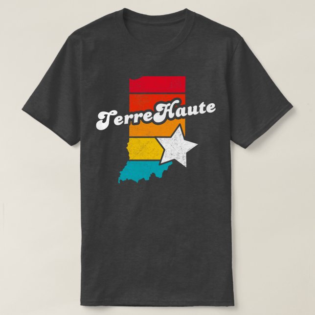 Camiseta Recuento perturbado Terre Haute Indiana Vintage 2 (Diseño del anverso)