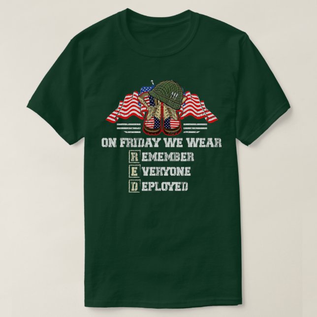 Camiseta Recuerde a todos los veteranos desempleados Vierne (Diseño del anverso)