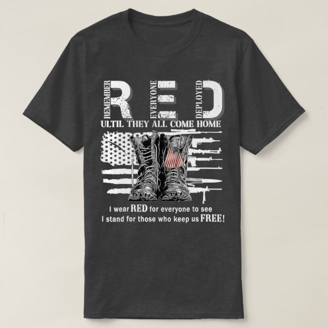 Camiseta Recuerde a todos los veteranos desplegados en RED  (Diseño del anverso)