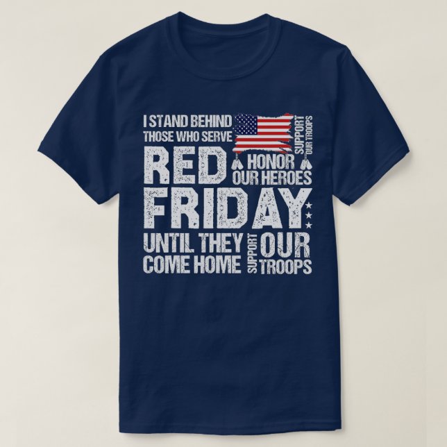 Camiseta Recuerde a todos los veteranos desplegados Viernes (Diseño del anverso)