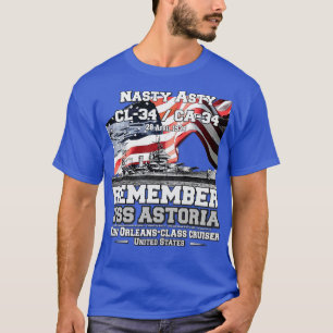 Camiseta RECUERDE A USS Astoria CA34 veteranos de la marina