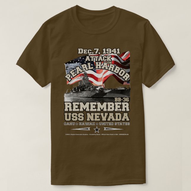 CAMISETA RECUERDE BB36 USS NEVADA 1941 (Diseño del anverso)