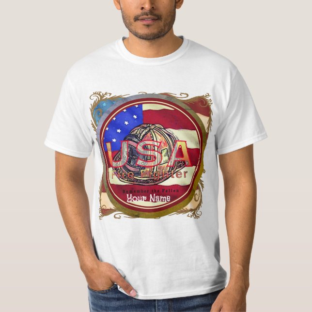 Camiseta Recuerde Bombero Caído  bomberos (Anverso)