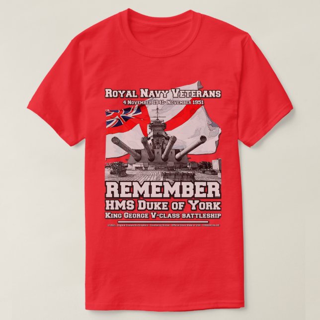 Camiseta RECUERDE HMS Prince of Wales Battlesing (Diseño del anverso)