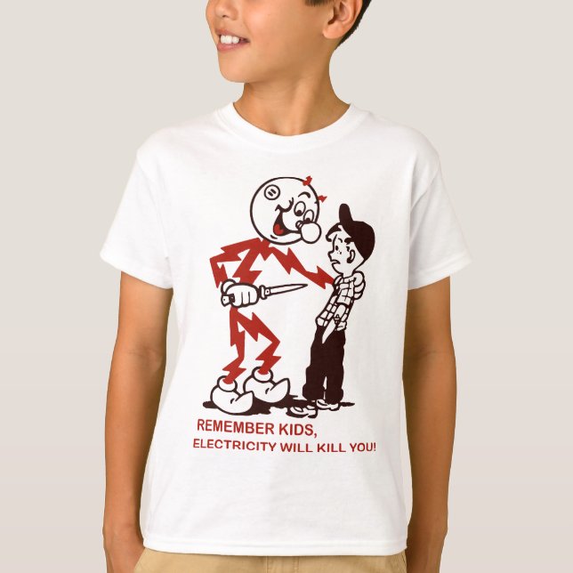 Camiseta Recuerde, La Electricidad Te Matará (Anverso)