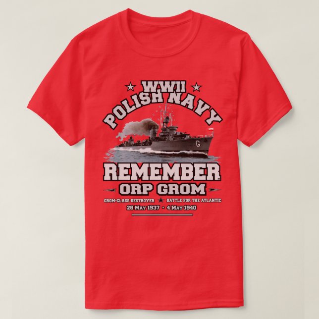 Camiseta RECUERDE ORP GROM Armada polaca (Diseño del anverso)