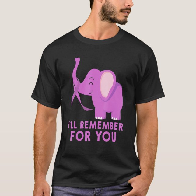 Camiseta Recuerde Para Usted Elefante - Alzheimers Concienc (Anverso)