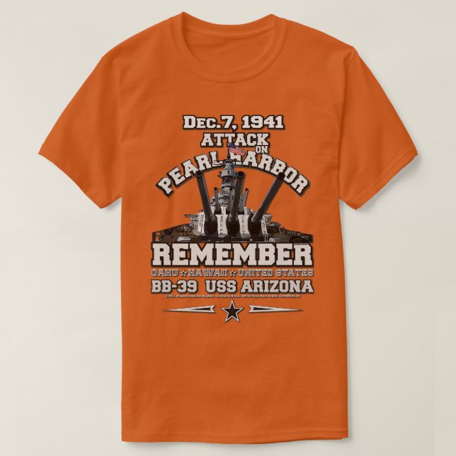 Camiseta Recuerde Pearl Harbor USS Arizona (Diseño del anverso)