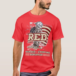 Camiseta Recuerde Todos los Veteranos Desplegados RED Viern
