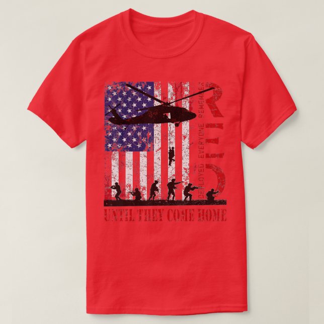 Camiseta Recuerde Todos los Veteranos Desplegados RED Viern