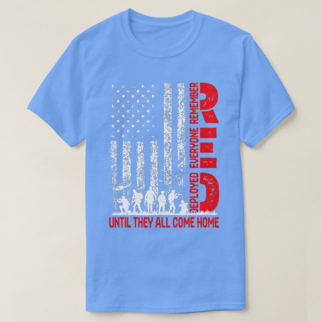 Camiseta Recuerde Todos los Veteranos Desplegados Viernes R (Diseño del anverso)