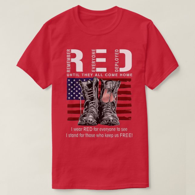 Camiseta Recuerde Todos los Veteranos Desplegados Viernes R (Diseño del anverso)