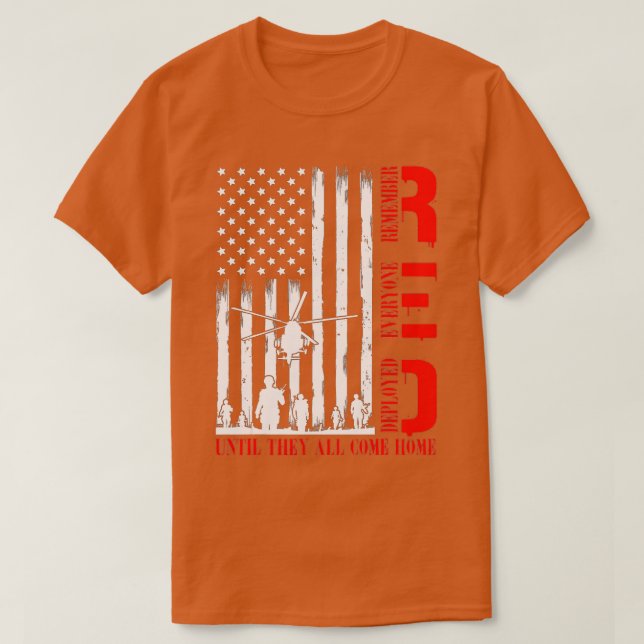 Camiseta Recuerde Todos los Veteranos Desplegados Viernes R (Diseño del anverso)