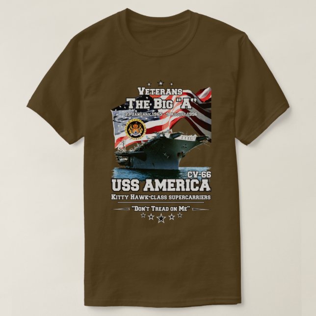 Camiseta RECUERDE USS America CVACV66 Veteranos (Diseño del anverso)