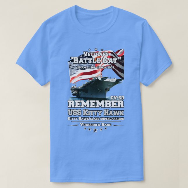 Camiseta RECUERDE USS Kitty Hawk Veteranos (Diseño del anverso)