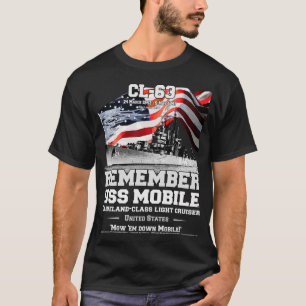 Camiseta Recuerde USS Mobile CL63 veteranos de la marina de