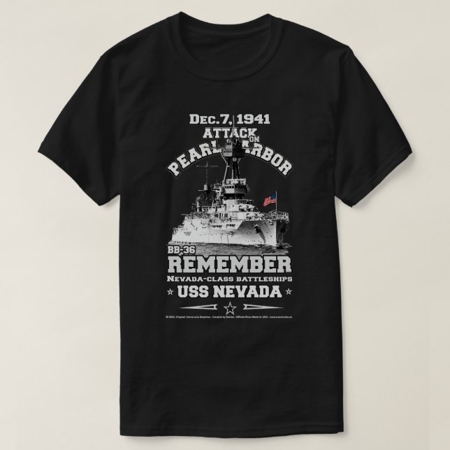 Camiseta RECUERDE USS NEVADA BB36 Veteranos de guerra (Diseño del anverso)