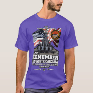 Camiseta RECUERDE USS North olina BB55 US Navy Battleship