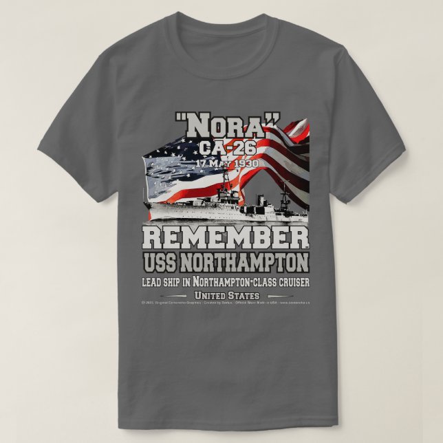 Camiseta RECUERDE USS Northampton CA26 crucero de la marina (Diseño del anverso)