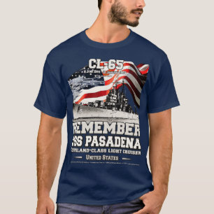 Camiseta RECUERDE USS Pasadena CL65 veteranos de crucero li